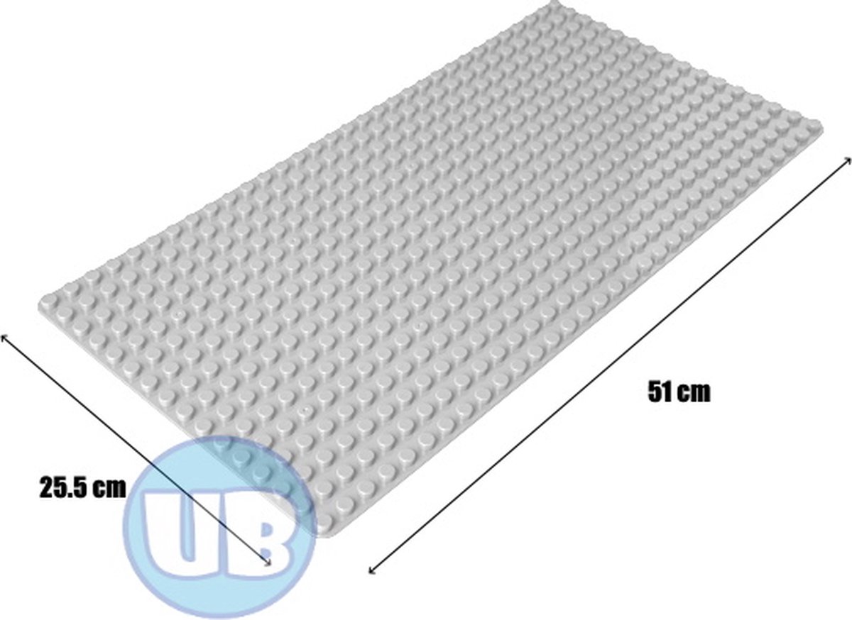 Uniblocks | Bouwplaat lichtgrijs – 51 x 25,5 cm | Onderdelen: 1 | lichtgrijs